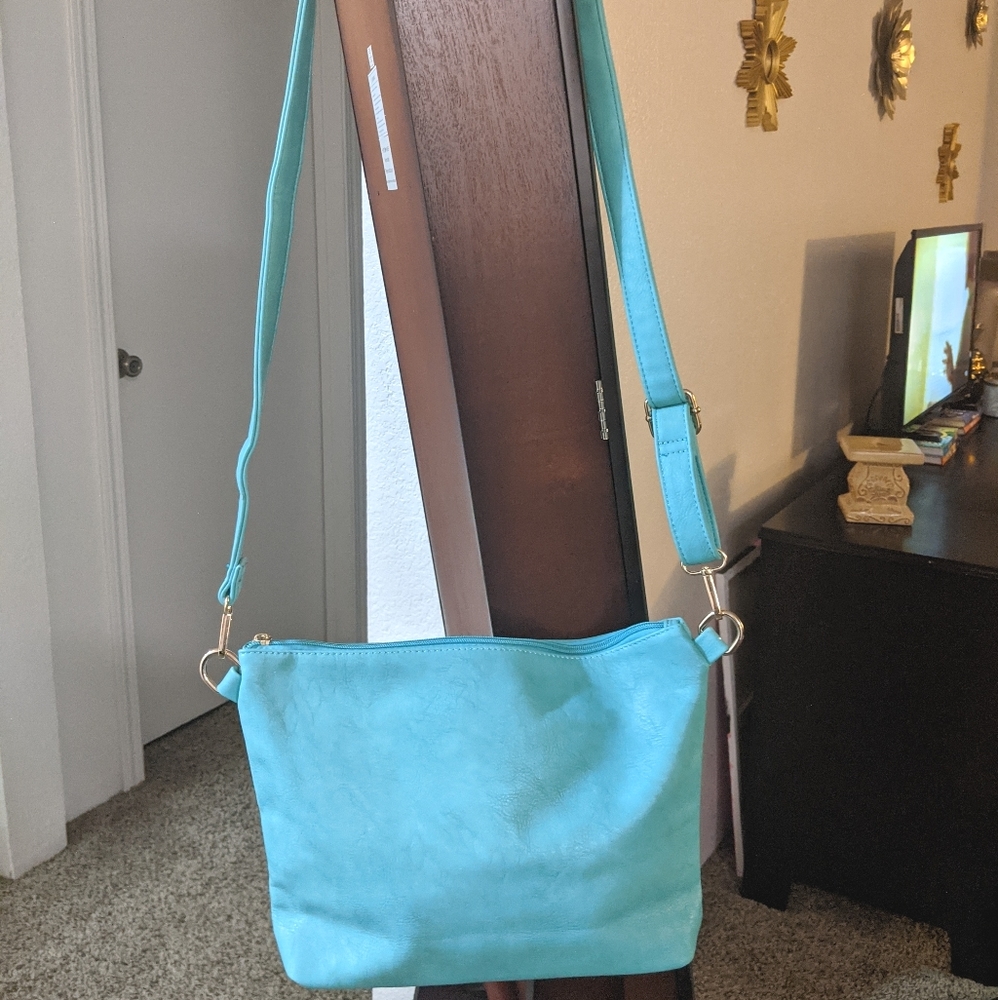 Cato turquoise/Robin's egg blue crossbody bag